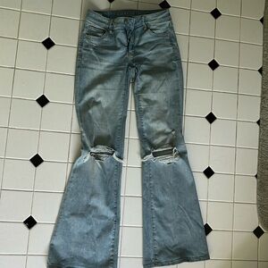 american eagle bootcut lightly distressed jeans